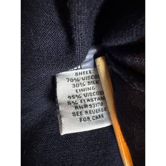 Y2K Silk Navy Blue Tiered Asymmetrical Skirt Womens Medium Fairygoth Whimsigoth - Picture 7 of 9